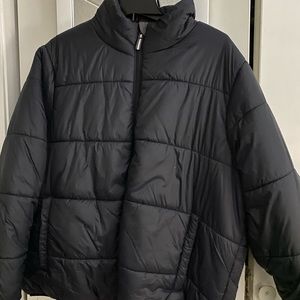 black puffer jacket
